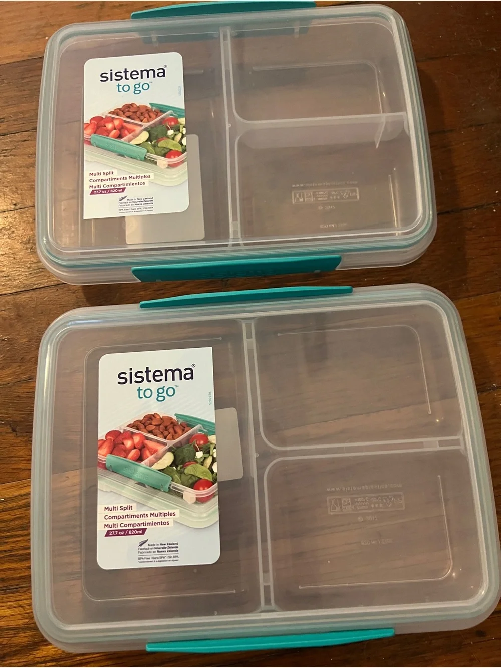 2 Sistema To Go Multi Split Compartment Food Containers New